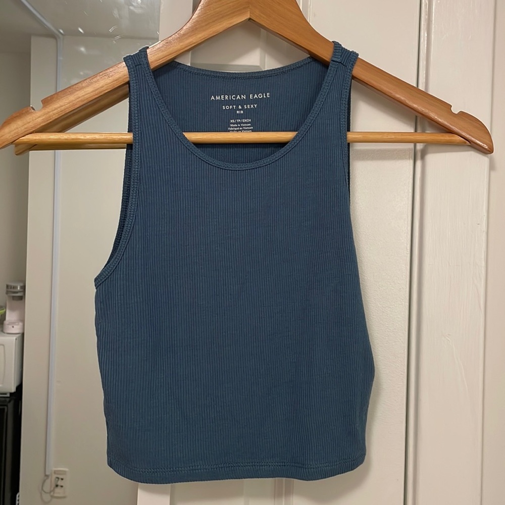 Blue ribbed American Eagle Tanktop size xs